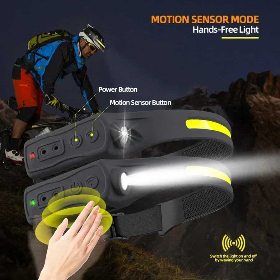Powerful COB LED Sensor Headla – обзор и цена Fishing Headlamp