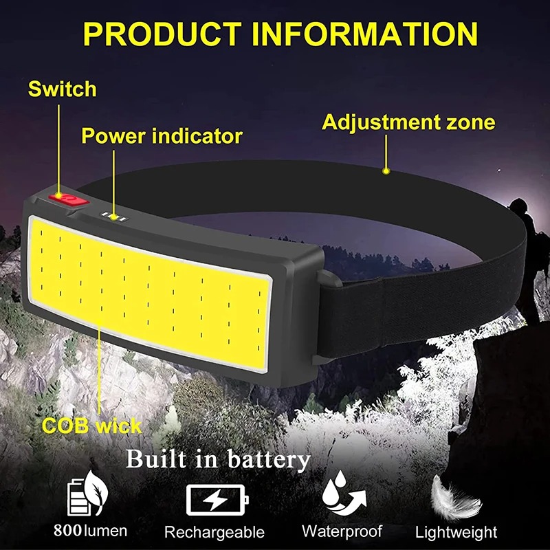 Powerful COB LED Headlamp 4 Li – обзор и цена Fishing Headlamp
