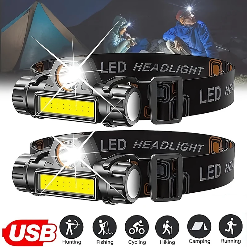 Rechargeable COB LED USB Headl – обзор и цена Fishing Headlamp
