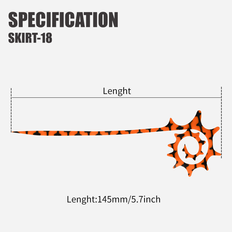 TEASER 5pcs SKIRT-18 145mm Sil – обзор и цена Fishing Equipment Lures