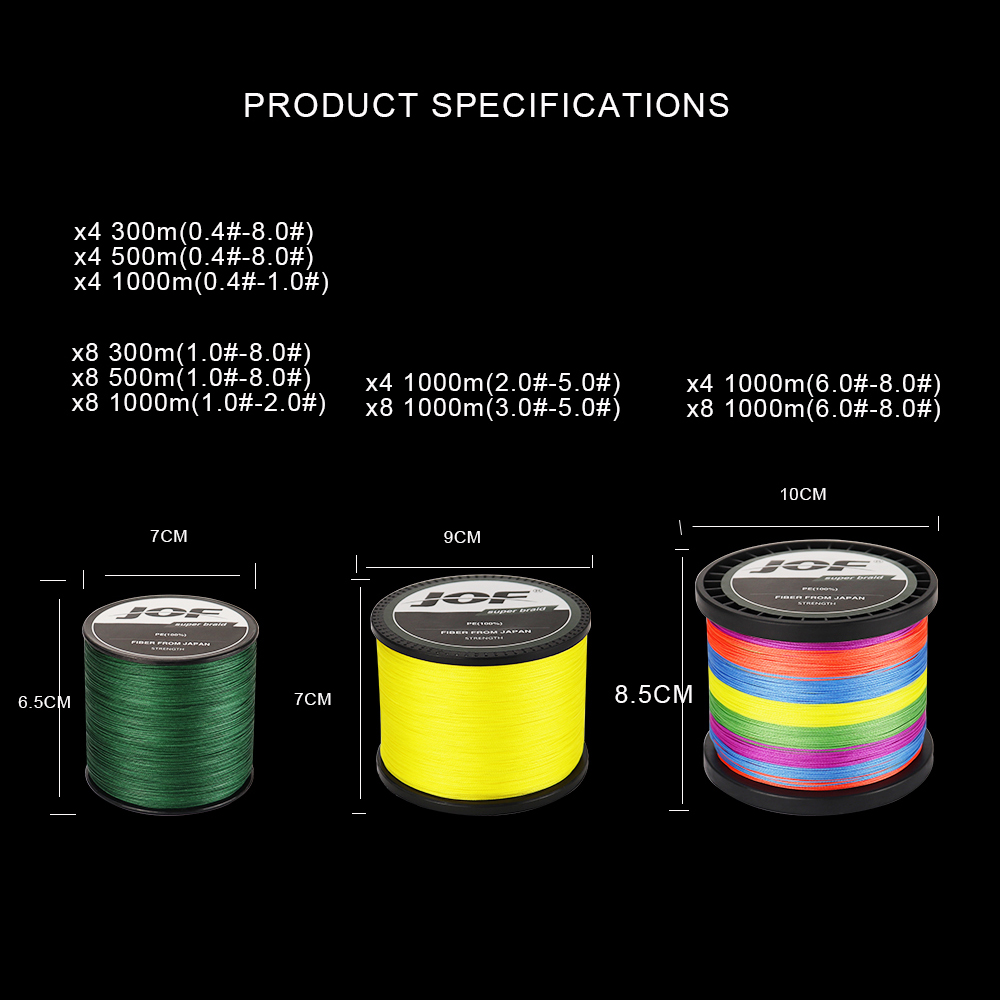 JOF 8 Strands 1000M 500M 300M  – обзор и цена Fishing Equipment Bundle