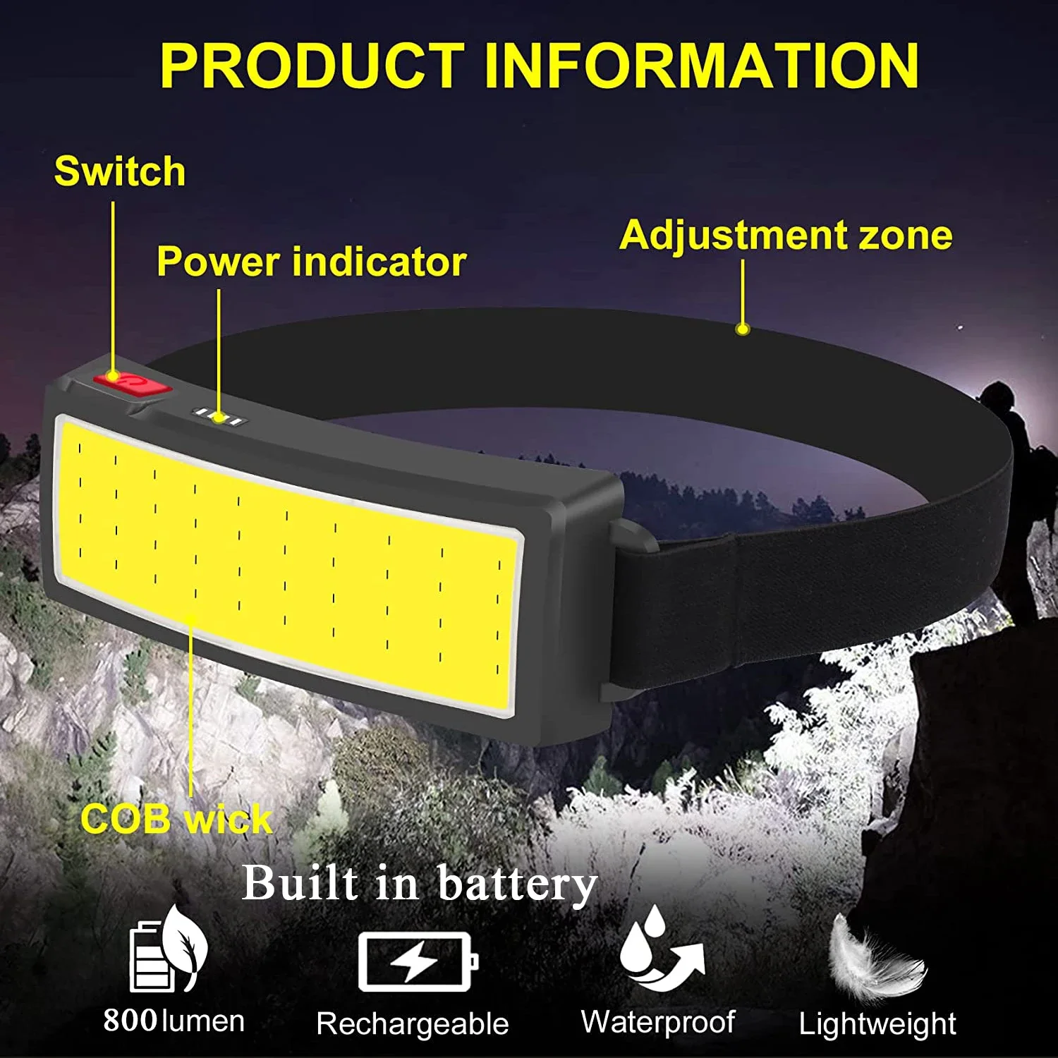 COB Portable LED Headlights Ou – обзор и цена Fishing Headlamp