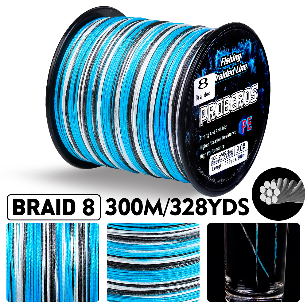 PROBEROS 300M 8 Strands Braide – обзор и цена Fishing Equipment Bundle