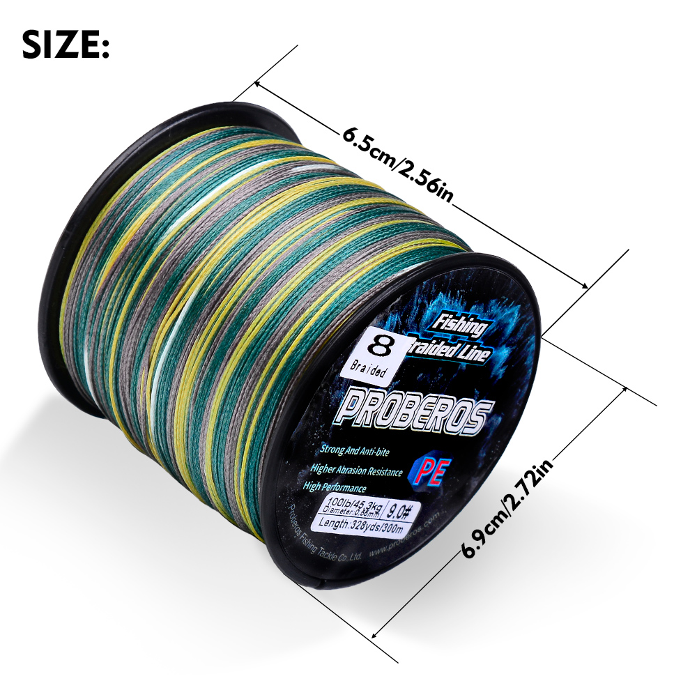 PROBEROS 300M 8 Strands Braide – обзор и цена Fishing Equipment Bundle
