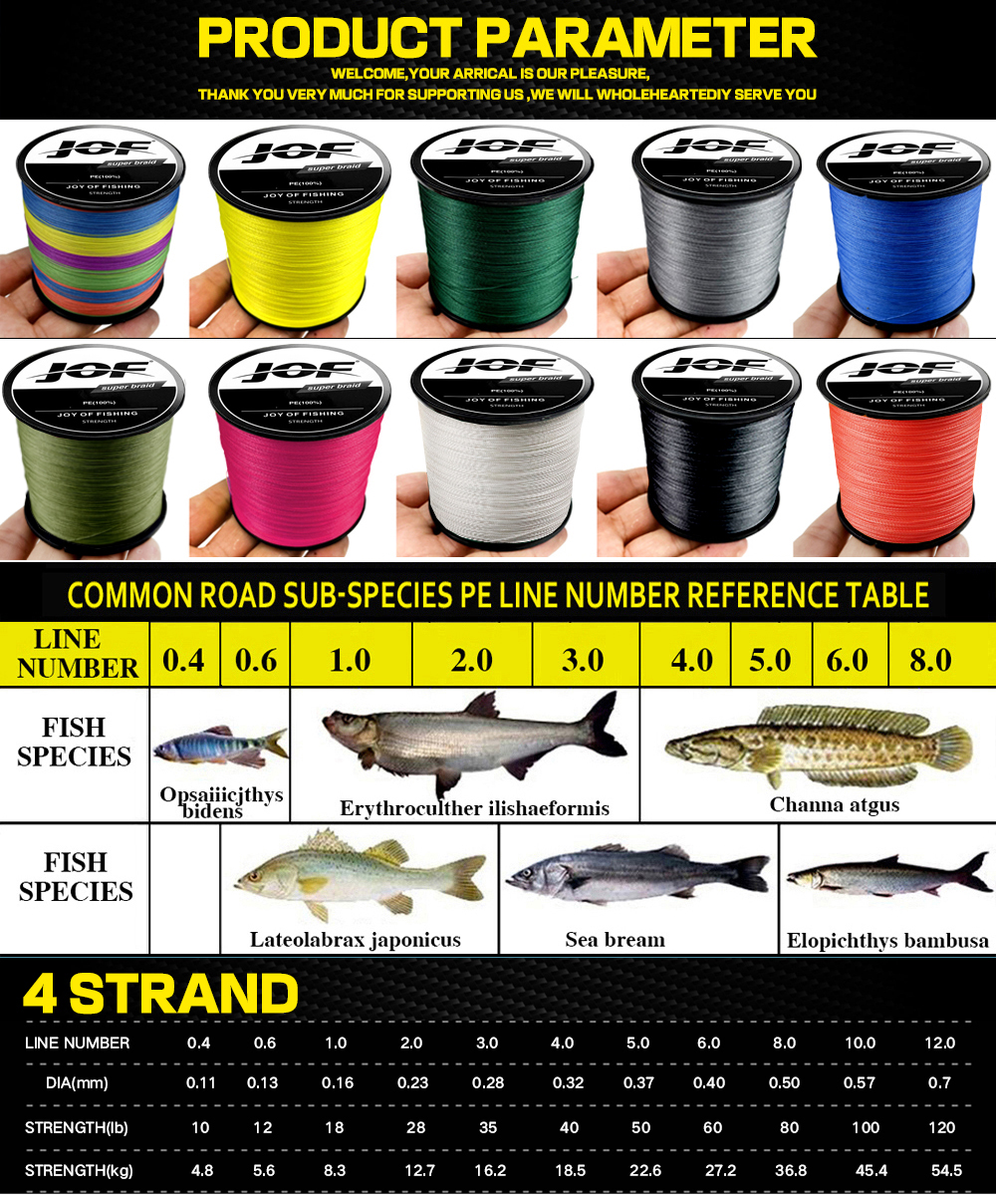 JOF 4 Strands Braided Fishing  – обзор и цена Fishing Equipment Bundle