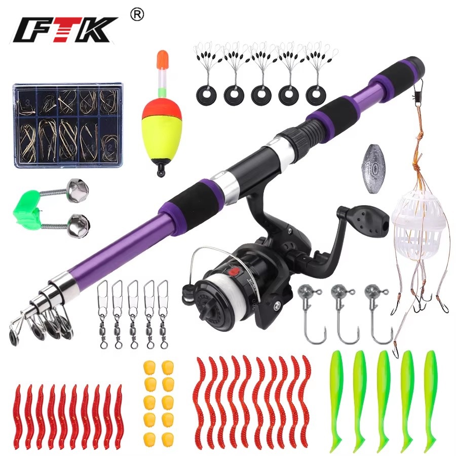 FTK 1.8M Portable Spinning Fis – обзор и цена Fishing Equipment Bundle
